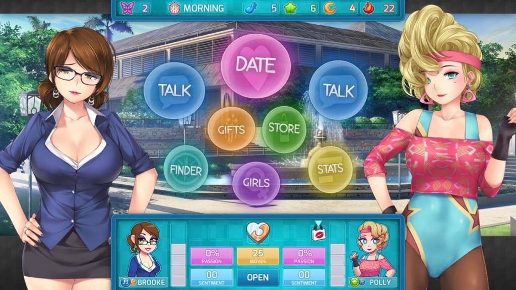 Dating simulator 2D hentai characters