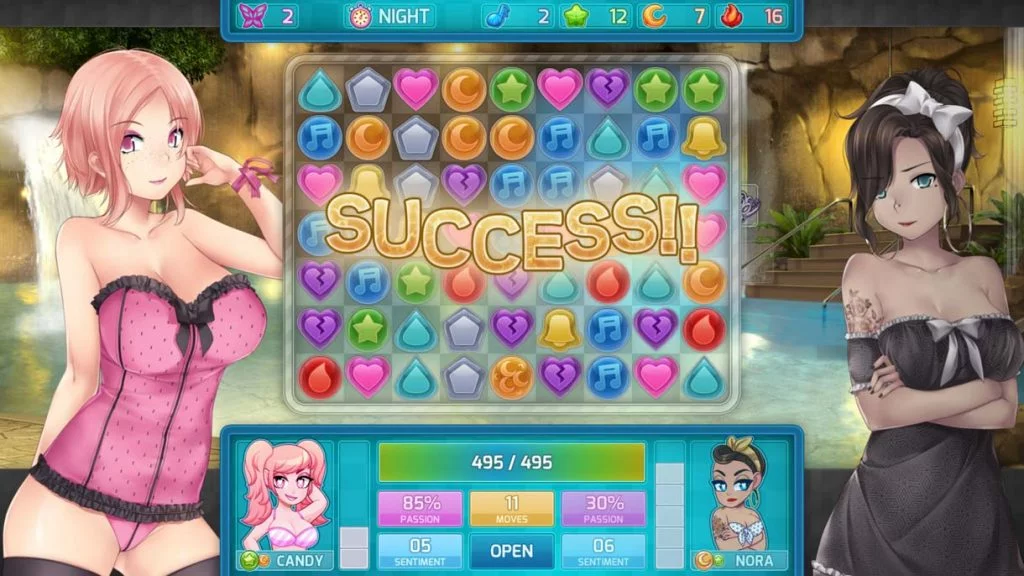 how to win the match-3 minigame in huniepop 2