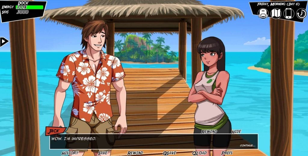 Dating Sim game on Paradise Island