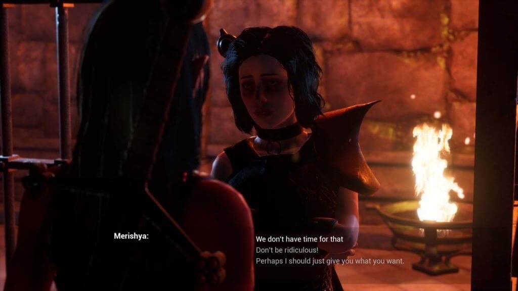 Sexy vampire talking to succubus inside a cell