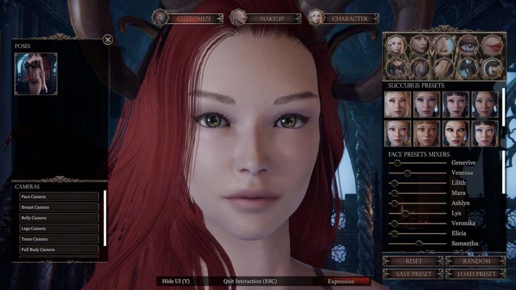 3D face customization of a beautiful woman