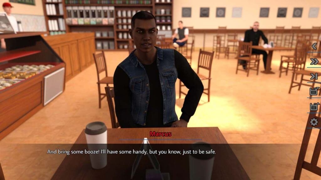 3D black man having coffee