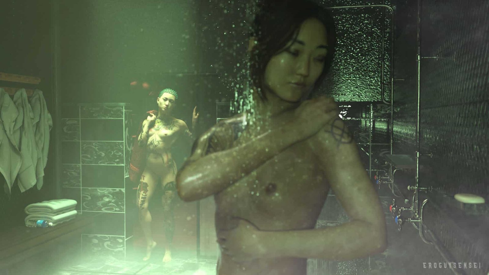 Dani Nakamura naked in the shower