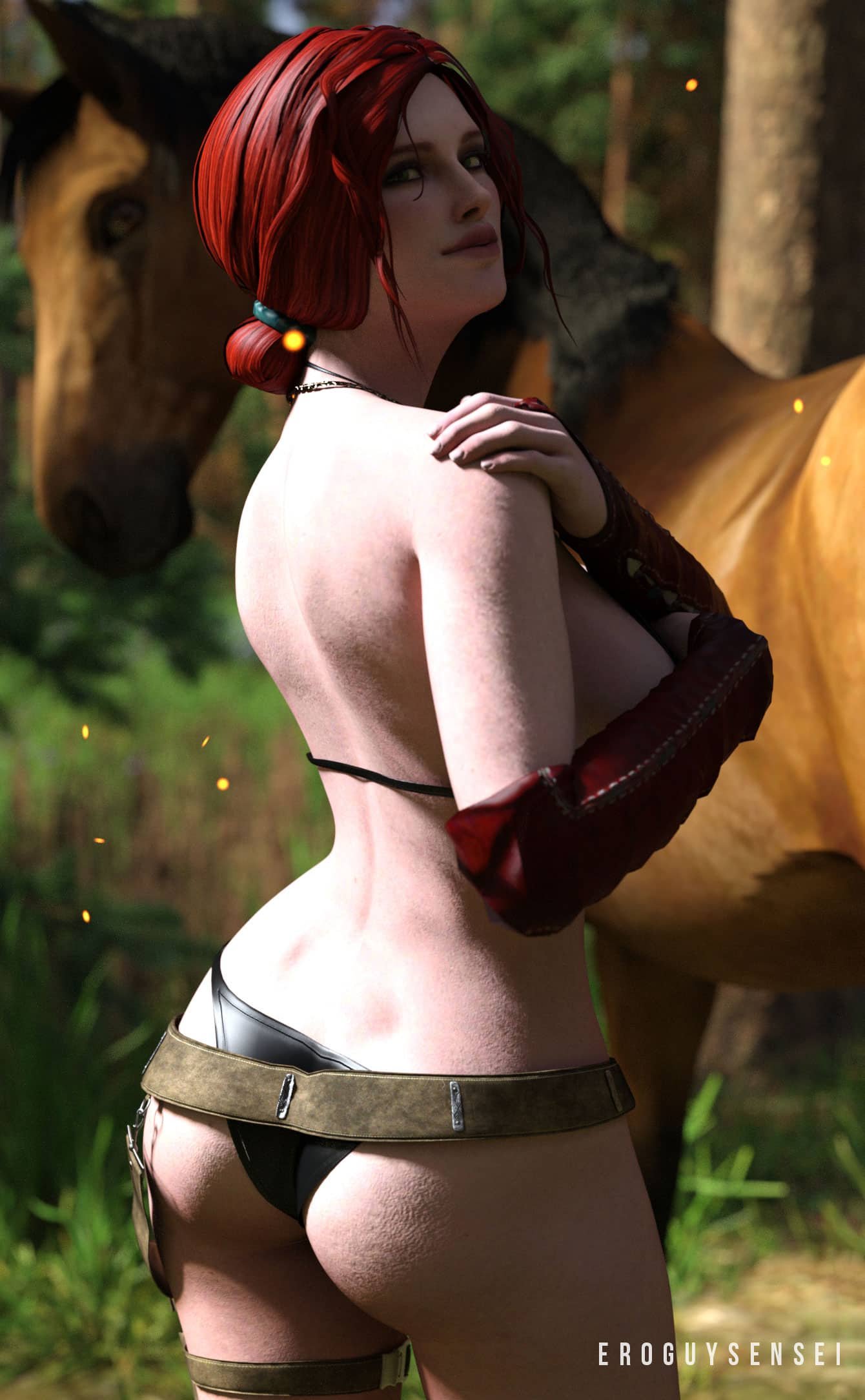 Sexy half naked Triss pinup