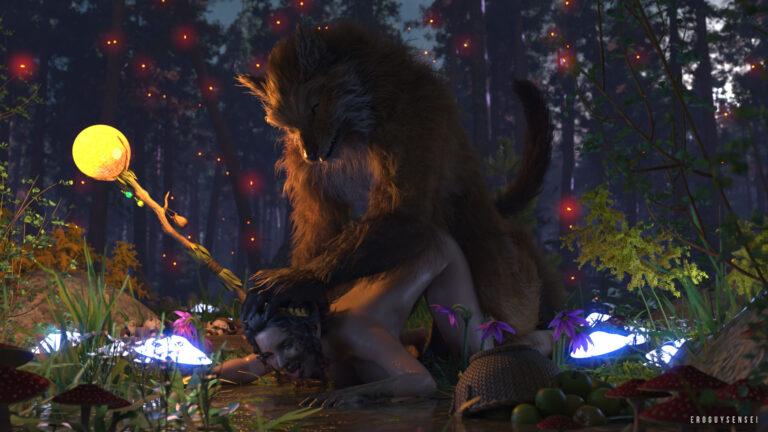 Sexy fairy woman getting fucked by a furry fox